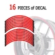 For Kawasaki Ninja 650R 06-24 23 22 Wheel Edge Rim Stickers 17 inch S02B Red