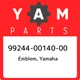 99244-00140-00 Yamaha Emblem, yamaha 992440014000, New Genuine OEM Part