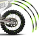 Green 21" 19" R01B Dirt Bike Rim Stickers For Kawasaki KX 125 89-16 15 14 13 12