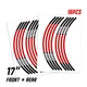 L01B For 2015-2020 Kawasaki VULCAN S650 EN650 Red 2 Wheels Sticker Kit 19 18 17