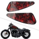 Red Skull Motorcycle 3D Decals Fuel Gas Tank Stickers for Harley XL883 1200 2Pcs