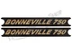 Triumph 750 Bonneville Sidepanel Stickers (2) Gold Letters on Black PN# 60-4385