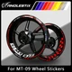 Reflective Motorcycle Wheel Sticker Rim TapeDecals Graphics  For YAMAHA MT09