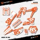 White & Orange Slick Racing Graphics Kit fits 06-12 KTM 85sx 85 SX Decal Plates