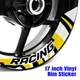 Yellow Inner Decal Wheel Rim Stickers S17W For Yamaha MT09 18 19 20 21