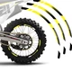 Yellow 21 in. 18" Dirt Bike Decal Rim Sticker A01 For Suzuki DR200S 20 21 22 23