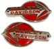 Genuine Harley Gas Tank Emblems Badges Panhead 1959-1960 OEM Chrome Red