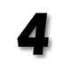 Factory Effex 3pk Racer Digits 4.5in #4 Numbers Black 09-10014