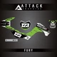 Attack Graphics Custom Fury Complete Bike Graphics Kit For Kawasaki KLX140L 2016