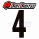 Dirt Digits XT63B-4 Extreme Digit Competition Stick-On Numbers for Graphics sl