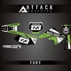 Attack Graphics Custom Fury Complete Bike Graphics Kit For Kawasaki KX250F 2004