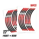 For Kawasaki ER6F 09 10 11 12 13 14 15 16 17 inch Wheel Sticker Red DOT