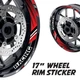 Red 17 inch Wheel Sticker Decal AX2 For Suzuki Bandit GSF 1250 07-18 17 16 15