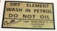 DRY ELEMENT WASH IN PETROL DO NOT OIL air filter sticker Triumph 650 1963-4 each