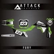 Attack Graphics Custom Fury Complete Bike Graphics Kit For Kawasaki KX250 X 2022