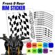 AA01 17 inch Wheel Rim Sticker Checkered For Suzuki GSXR600 92-20 92 93 94