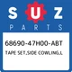 68690-47H00-ABT Suzuki Tape set,side cowling,l 6869047H00ABT, New Genuine OEM Pa