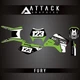 Attack Graphics Custom Fury Complete Bike Graphics Kit For Kawasaki KDX200 2001