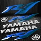 6" Chrome 3D Vinyl Logo&Letter Decal+6" Blue Fairing Body Sticker YZF-R1/R1S/R1M