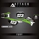 Attack Graphics Custom Fury Complete Bike Graphics Kit For Kawasaki KLX125L 2005