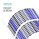 Blue 17 inch Tape Stripe Rim Stickers F01B For Kawasaki Ninja 300 13-17 16 15
