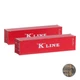 KATO N Gauge 40ft High Cube Container Kawasaki K Line 2-Pack Model Train Cargo