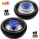 KKE 17'' Supermoto Tires Wheels Fit Suzuki DRZ400 DRZ400E DRZ400S 2000-2024 Blue