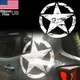 1x 20" White Distressed Military pentagram Decal Stickers For Jeep Wrangler Etc