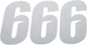 DCOR - 45-30-6 - Slash Number Plate - #6 - White - 6"