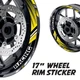 Yellow 17 inch Wheel Sticker Decal AX2 For Ducati Monster 600 97-01 00 99 98