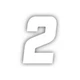 Factory Effex 3pk Racer Digits 4.5in #2 Numbers White 09-10022