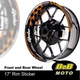 AA01 17" Wheel Rim Stickers Orange Stripes Tape For Kawasaki Z650 17-19 17 18 19
