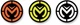 Moose Racing Moose Icon Color Decals-2in. Round-Orange/Yellow/White-4320-2021