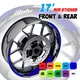 AA02 17 inch Wheel Rim Sticker Stripe For Kawasaki ER6N 06-17 13 14 15