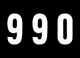 "#990" 7" Tall White "Extreme" Stick-On Race Numbers - 3 Pack Dirt Digits