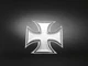 Highway Hawk 3-D Sticker - Gothic Cross - 10 x 10cm Motorcycle Street Bike