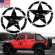 2x Universal 20'' Black US Army Military Star Car Trunk Door Sticker Vinyl Decal