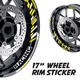 Yellow 17 inch Wheel Sticker FC66 For Aprilia MANA 850 07-18 17 16 15 14 13