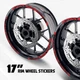 Red 17'' Rim Wheel Sticker Decal Strip Tape W01B For Honda CB500R