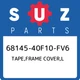 68145-40F10-FV6 Suzuki Tape,frame cover,l 6814540F10FV6, New Genuine OEM Part