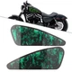 Motorcycle Decals Fuel Gas Tank Stickers for Harley XL883 1200 2Pcs Green Skull