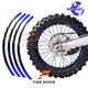 Blue LINE 02 MX Wheel Rim Sticker Decals For Honda CRF 230L 2008-2009 08 09
