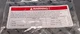 OEM PIAGGIO BV400 TIRE PRESSUE STICKER SKU 1G000403