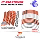 17'' Orange Wheel Rim Decals GP02 Kit For Kawasaki ER6F 09-16 10 11 12 13 14