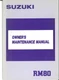 Suzuki 1988 Model RM80 - Owner's Maintenance Manual - Part No. 99011-02B23-03A