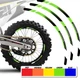 Green 21 in. 18" Dirt Bike Decal Rim Sticker A01 For Kawasaki KLX 400R 03 04 05