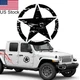 For Jeep Wrangler 1x 20'' Black Army Star Pentagram Vinyl Decal Hood Side Body