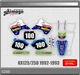 KAWASAKI KX 125 Kx 250 SEMI CUSTOM GRAPHICS KIT ,1992 1993