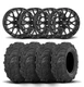 ITP Hurricane 12" Matte Black Wheels And Mud Lite II Tires [26x9-12]