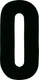 Dirt Digits White #0 6" Competition Extreme Digit Stick-on Number 3/P K XT63W-0